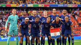 Belanda saat jumpa Rumania di Munich Football Arena di Munich pada 2 Juli 2024. (Fabrice COFFRINI/AFP via Tribunnews.com)